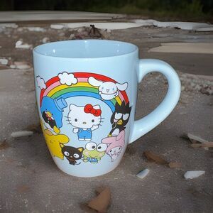 Sanrio Hello Kitty Keroppi Purin Chococat My Melody Coffee Mug Blue Rainbow 2023